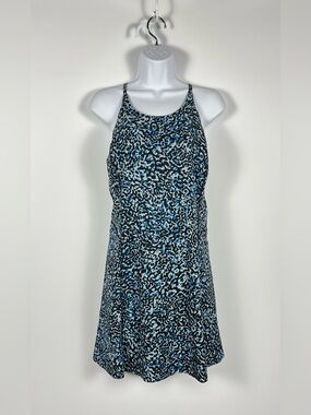 Athleta Infinity Blue Leopard Printed Athletic Dress Size Small‎
